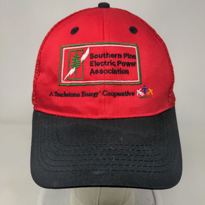 Southern Pine Electric Power Association Snapback Trucker Hat Red OSFM Mesh Back
