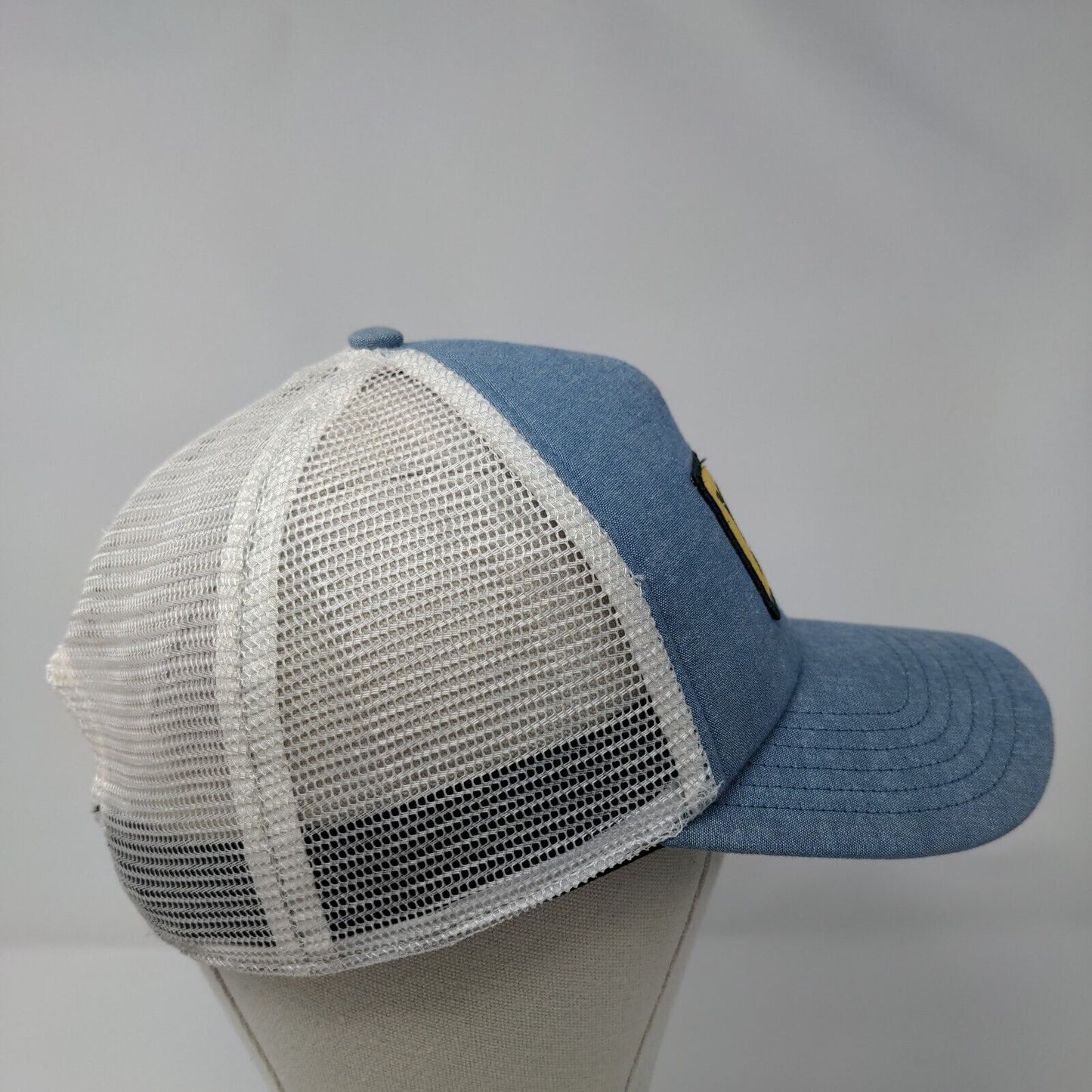 YETI Built For The Wild Snapback Trucker Hat Blue OSFA Adjustable Mesh Back