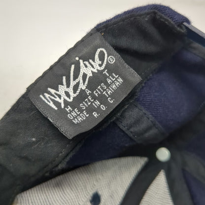 Mossimo Snapback Hat Blue OS 100% Wool Embroidered Character Baseball Vintage