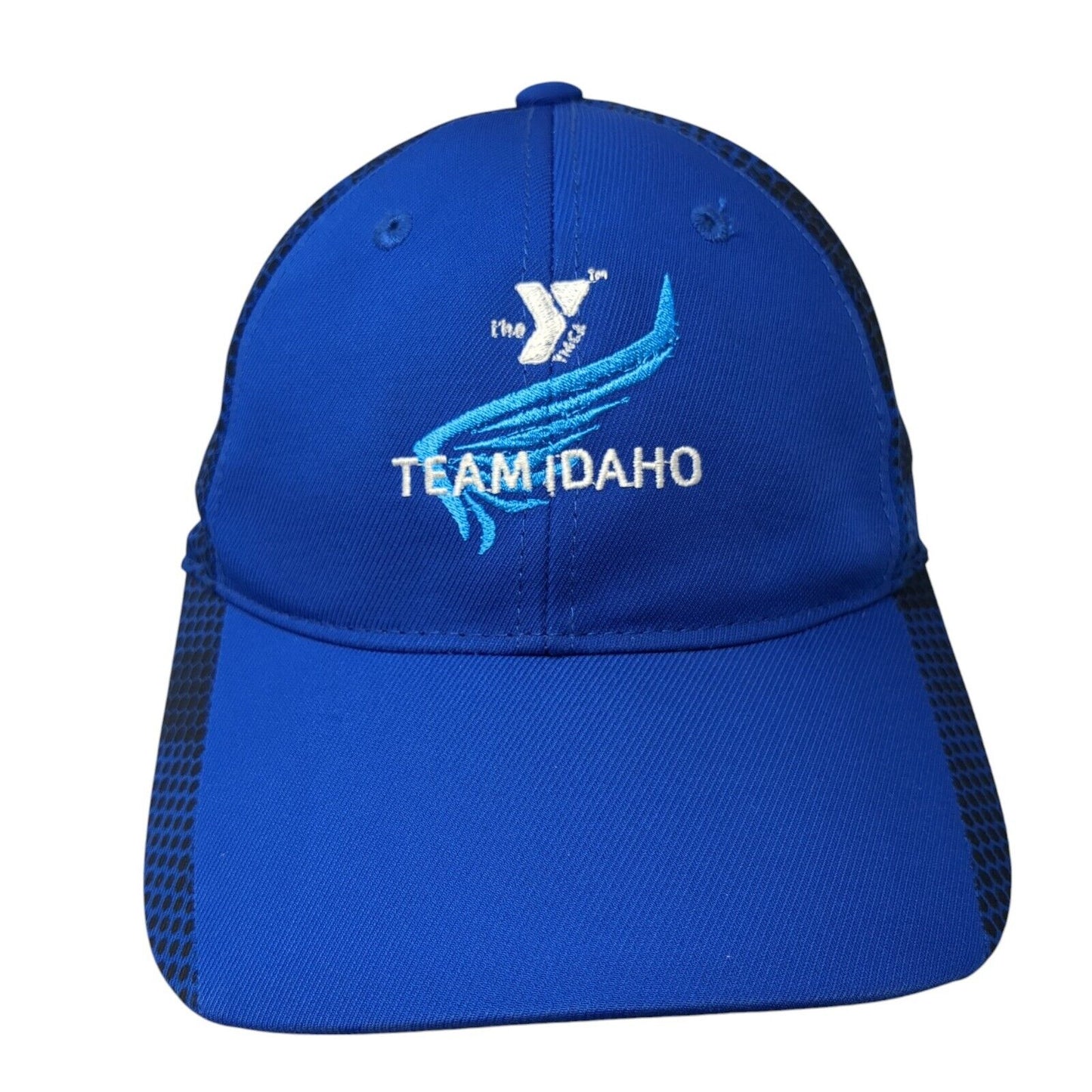The YMCA Team Idaho Strapback Hat Blue One Size Embroidered Sport-Tek