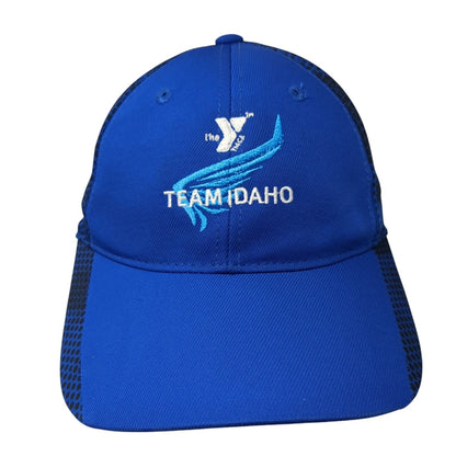 The YMCA Team Idaho Strapback Hat Blue One Size Embroidered Sport-Tek