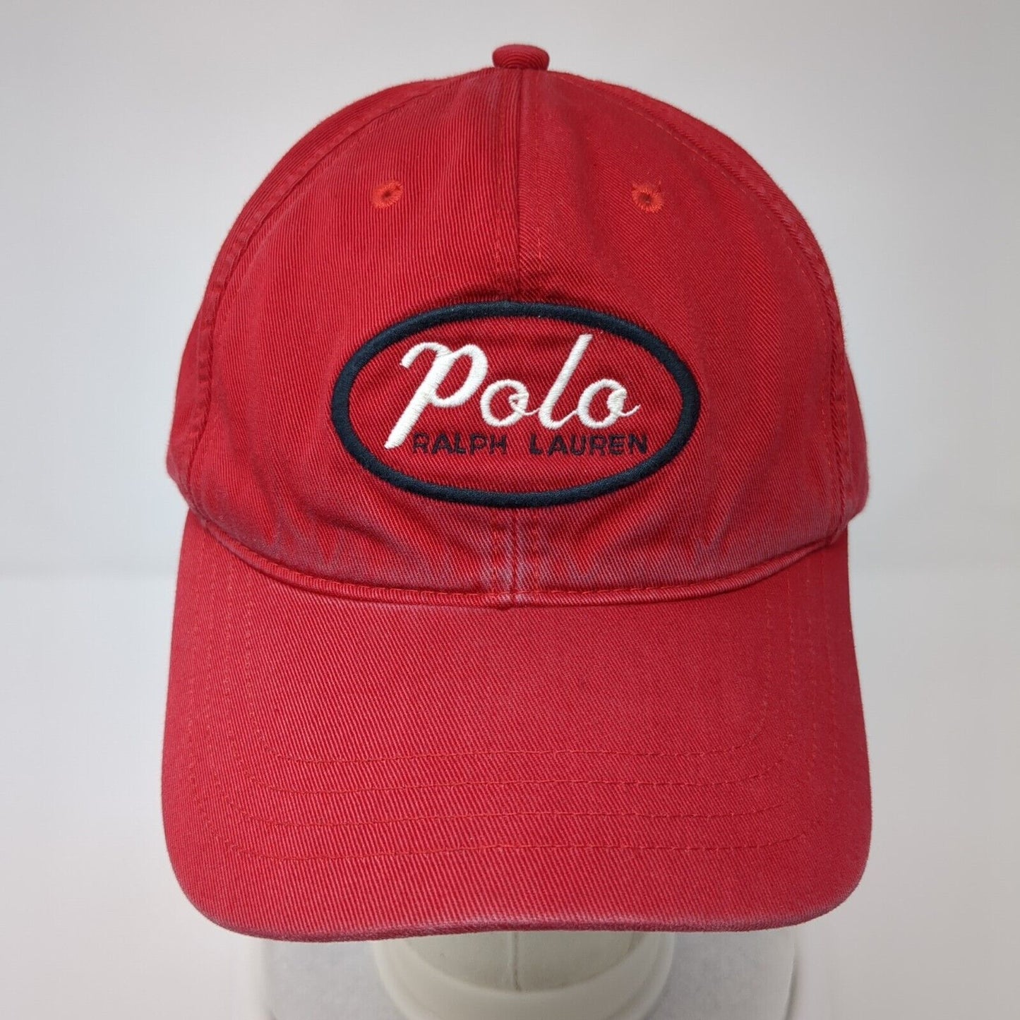 Vintage Polo Sport Ralph Lauren Slideback Hat Red Embroidered Logo 100% Cotton
