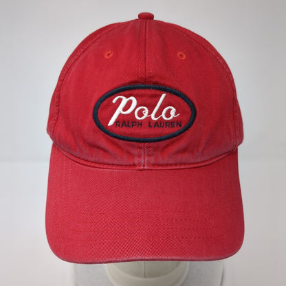 Vintage Polo Sport Ralph Lauren Slideback Hat Red Embroidered Logo 100% Cotton