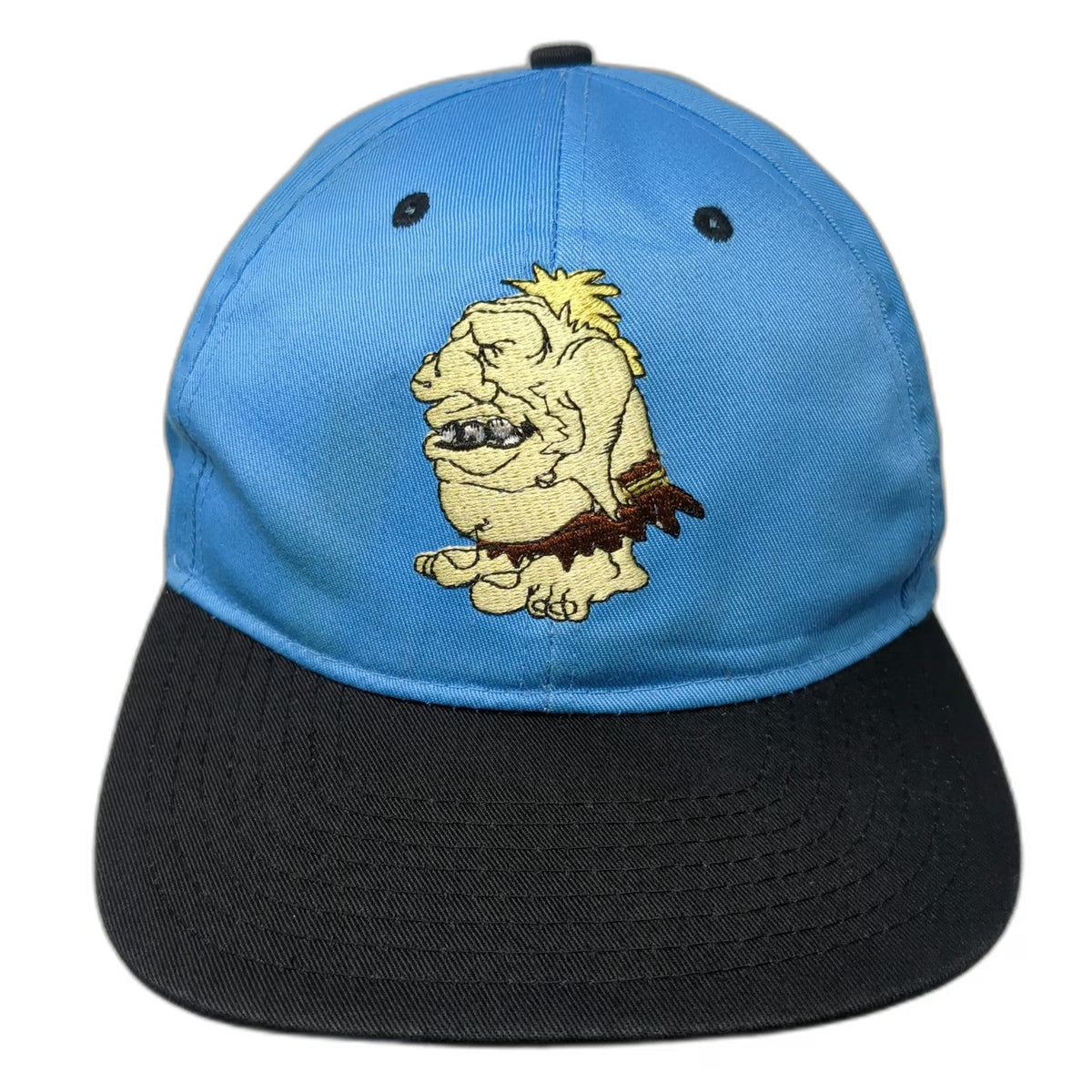 Cameron Sports Snapback Blue Black One Size Green Underbrim Caveman Graphic Hat