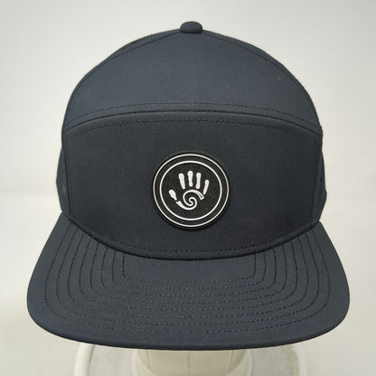 Melin Trucker Hat Black L Hydro Trenches Perforated Snapback Brim Rubber Logo