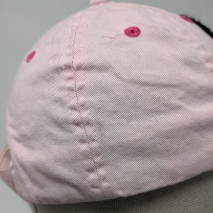 Fleur-de-lis Bejeweled Strapback Hat Pink 54cm Adjustable 6 Panel Cotton