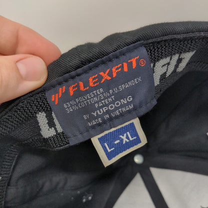 Flexfit Yupoong Fitted Hat Black Large-XL Solid Blank 6 Panel Vent Holes