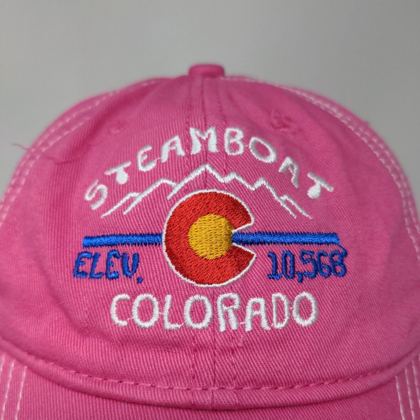 ACE USA Girls Snapback Hat Pink Adjustable Embroidered Steamboat Colorado Cotton