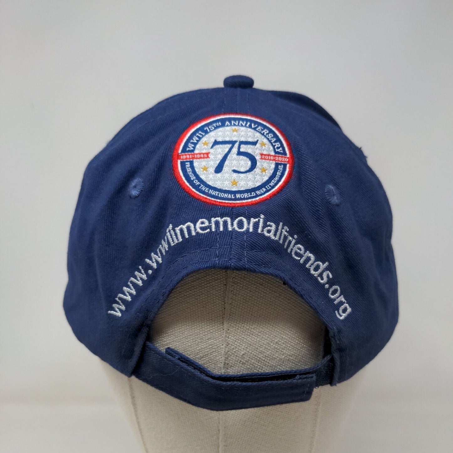 Friends of the National WWII Memorial Strapback Hat Blue One Size Embroidered