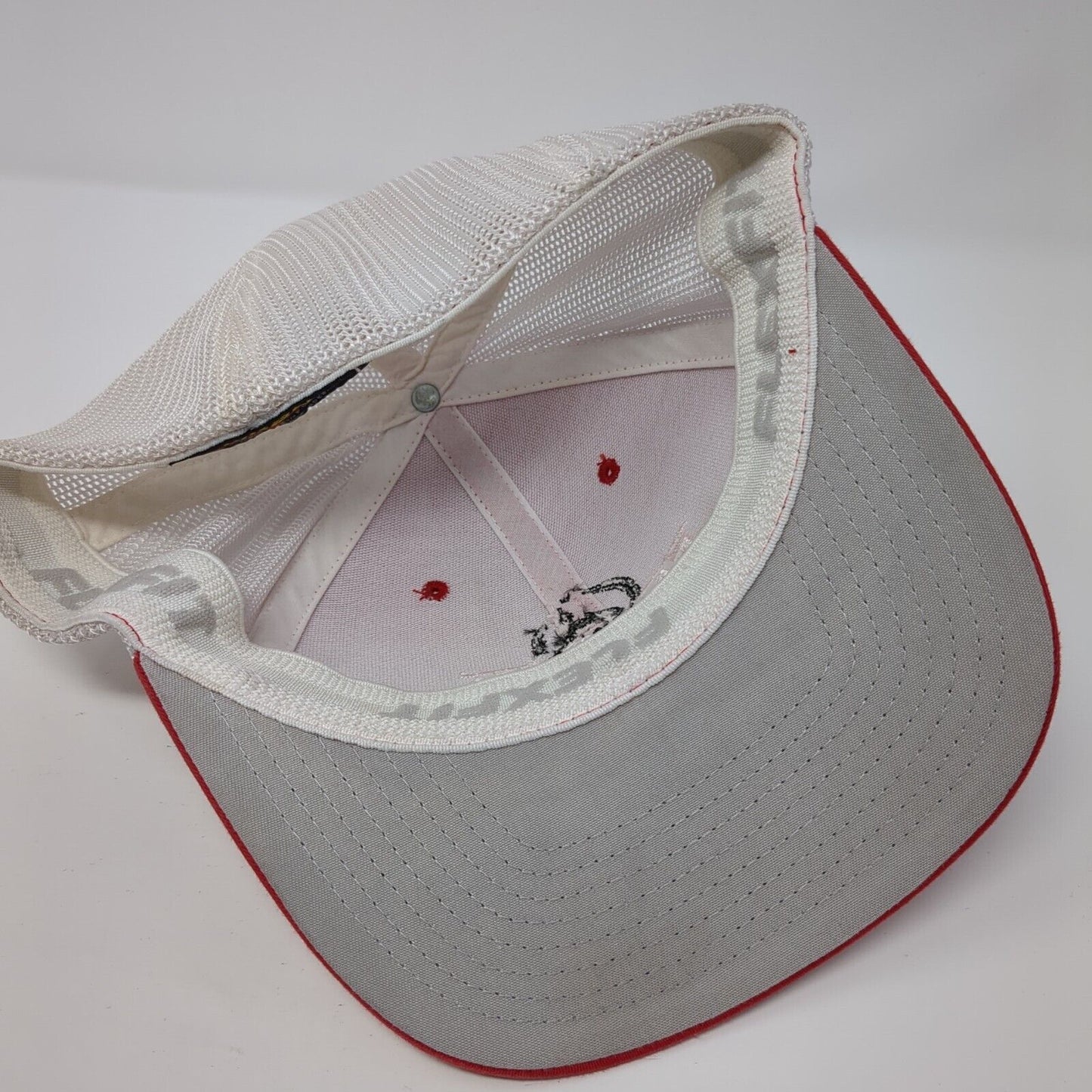Farmboy Smokehouse Original Farm Recipes Fitted Trucker Hat Red OS Flexfit Mesh