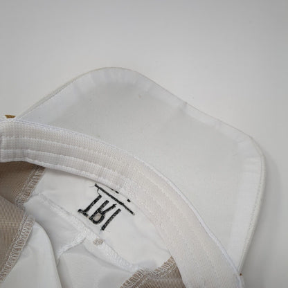 Tri Fla Strapback 5 Panel Cap White One Size Adjustable Embroidered Breathable