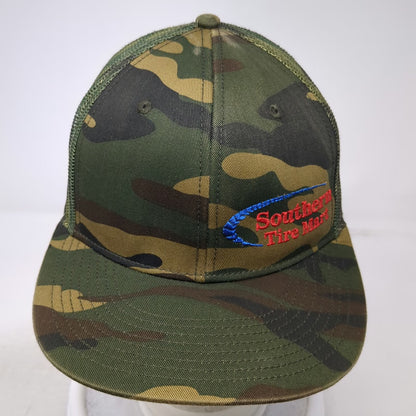 OTTO Southern Tire Mart Trucker Hat Green Snapback One Size Mesh Camo Logo