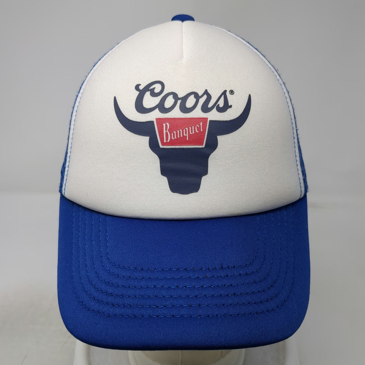 Lucky Brand Coors Banquet Beer Foam Mesh Snapback Trucker Hat Blue One Size