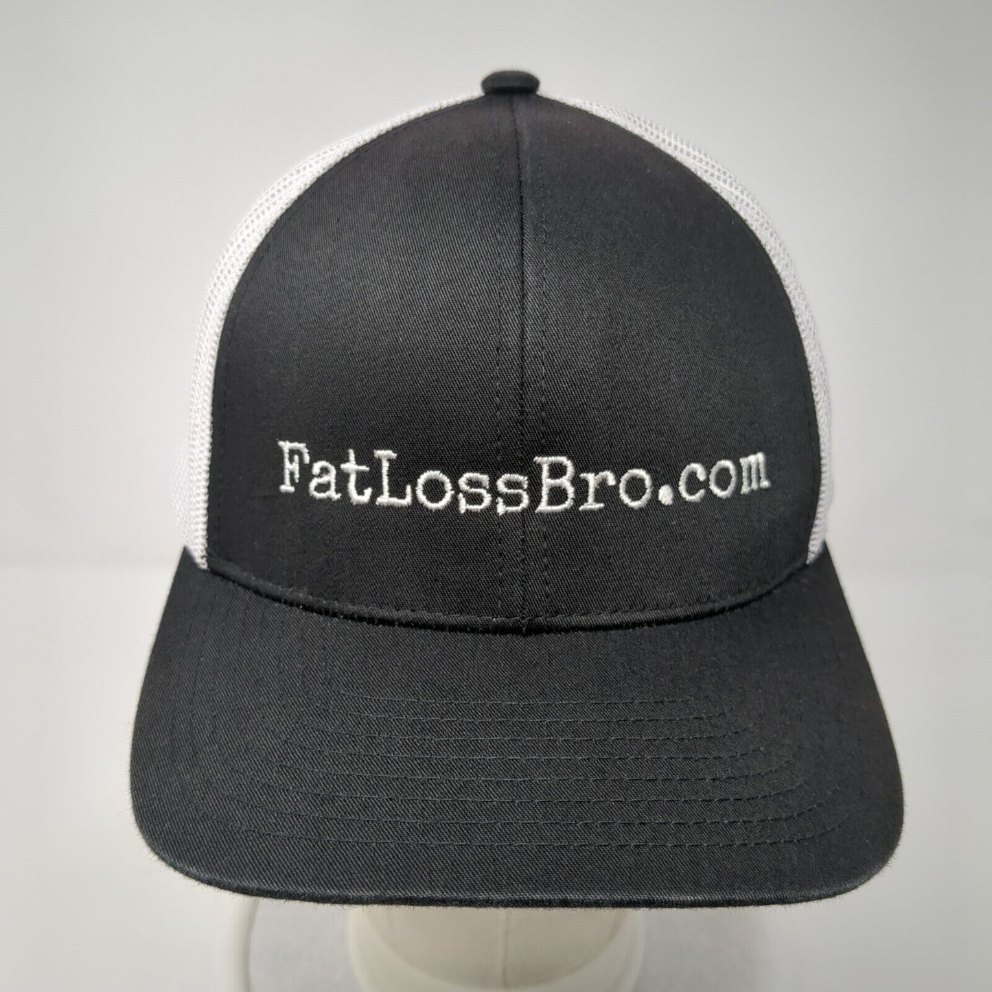 FatLossBro.Com Snapback Trucker Hat Black One Size Mesh Back Colorblock