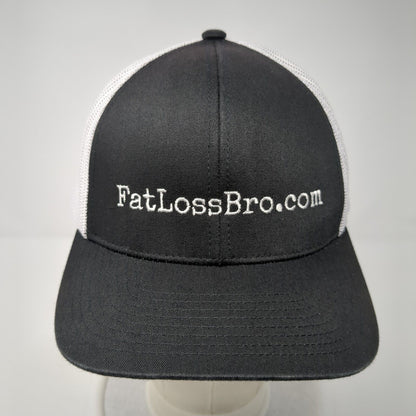 FatLossBro.Com Snapback Trucker Hat Black One Size Mesh Back Colorblock