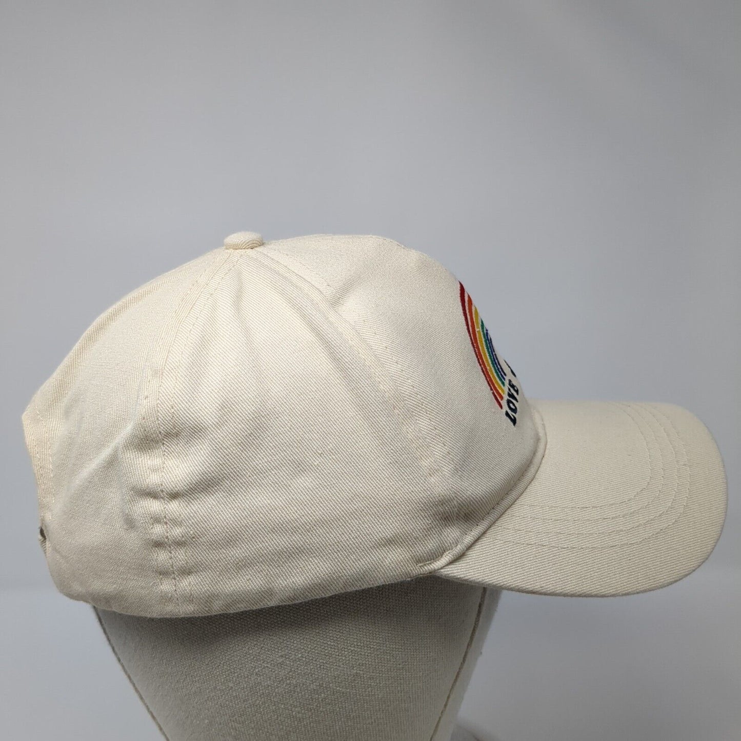 Love & Peace Rainbow Slideback Hat Tan One Size Adjustable Sonoma