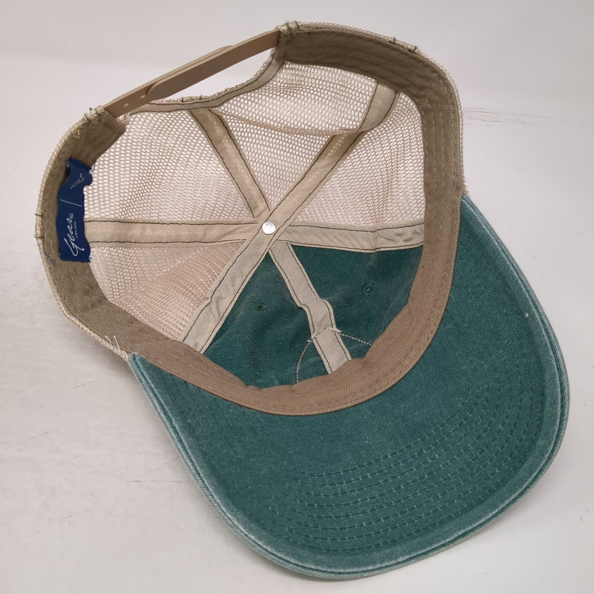 Gear For Sports Trucker Hat Green Beige One Size Santa Cruz CA Bear Patch hat