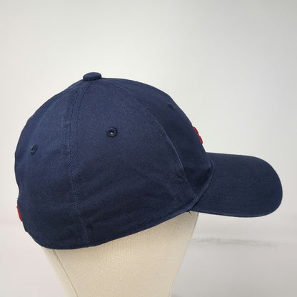 Adidas Baseball Cap Blue M Climalite Stretch Fit Embroidered Logo 6 Panel Hat