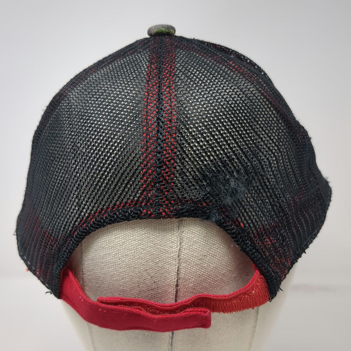 Ugly Stik Baseball Cap Green One Size Camo Mesh Back Red Logo Fishing Gear Hat