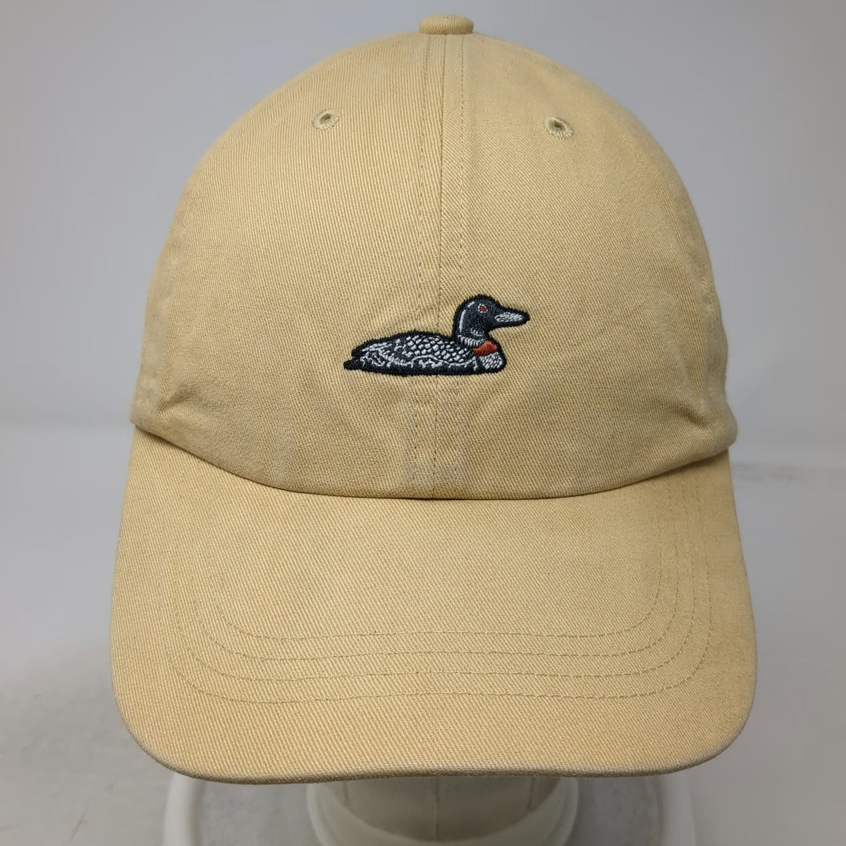 Roots Baseball Cap Beige One Size Embroidered Loon Bird Cotton Slideback Hat