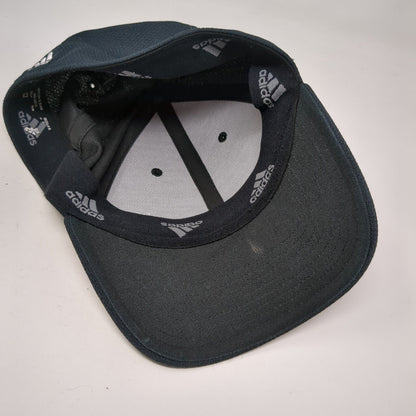 Adidas Fitted Hat Black Size L/XL A-Flex Embroidered Vented Holes 6 Panel