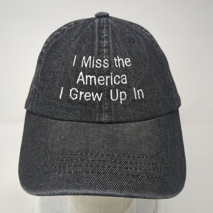I Miss The America I Grew Up In Baseball Cap Black One Size Adjustable Cotton