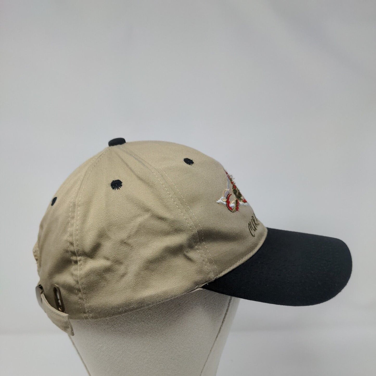 Curacao Slideback Hat Tan OSFA Adjustable Embroidered Colorblock