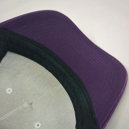 Cirque Trucker Hat Purple White Blue One Size Jackson Hole WY Mountains Graphic