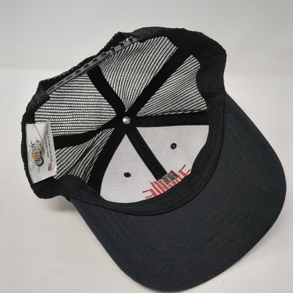 USA Flag Snapback Trucker Hat Black OS Adjustable Embroidered Mesh Classic Caps