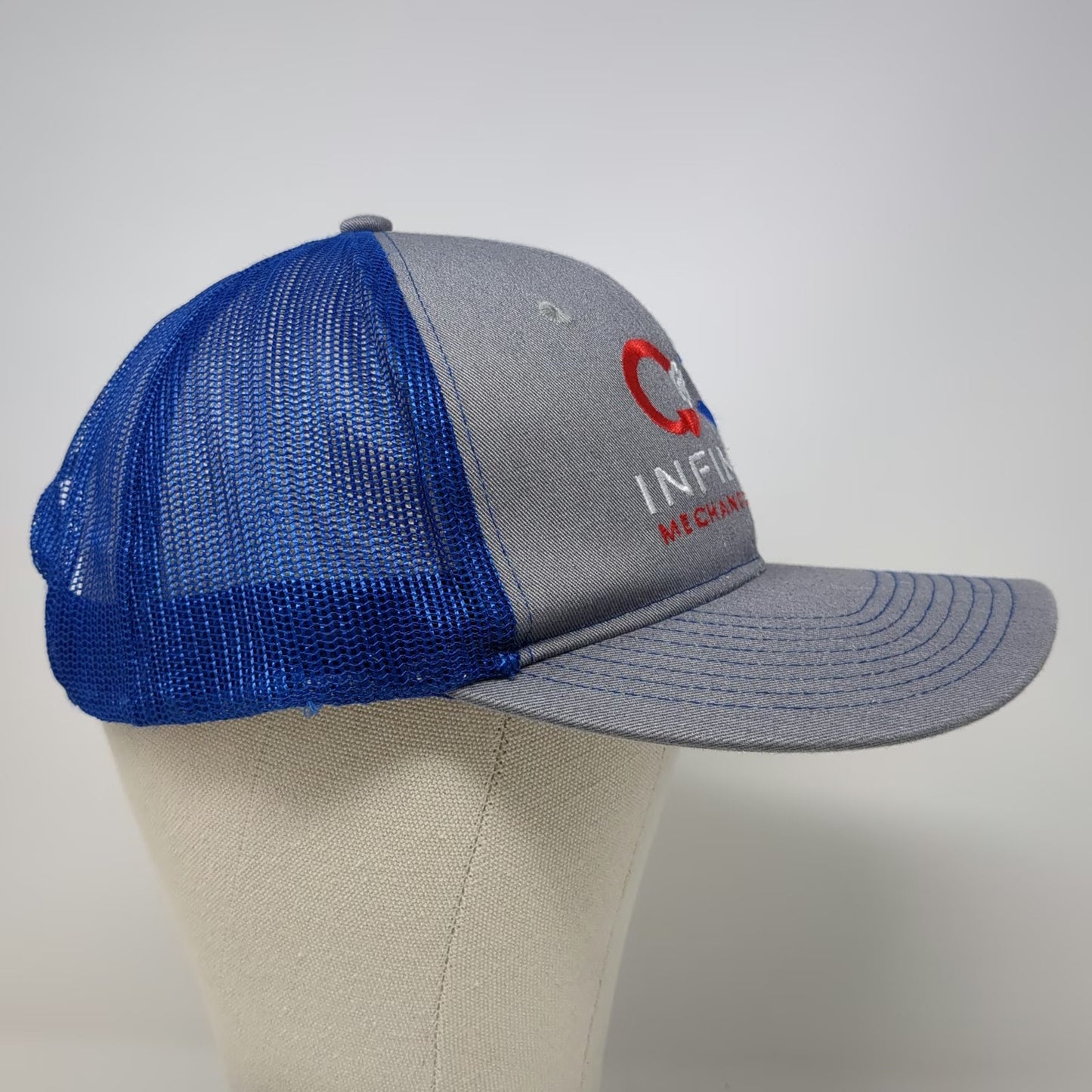 Port Authority Trucker Hat Gray Blue One Size Infinite Mechanical LLC Mesh