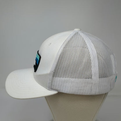 Yupoong Trucker Hat White One Size Rubrik Mountain Landscape Patch Snapback Mesh