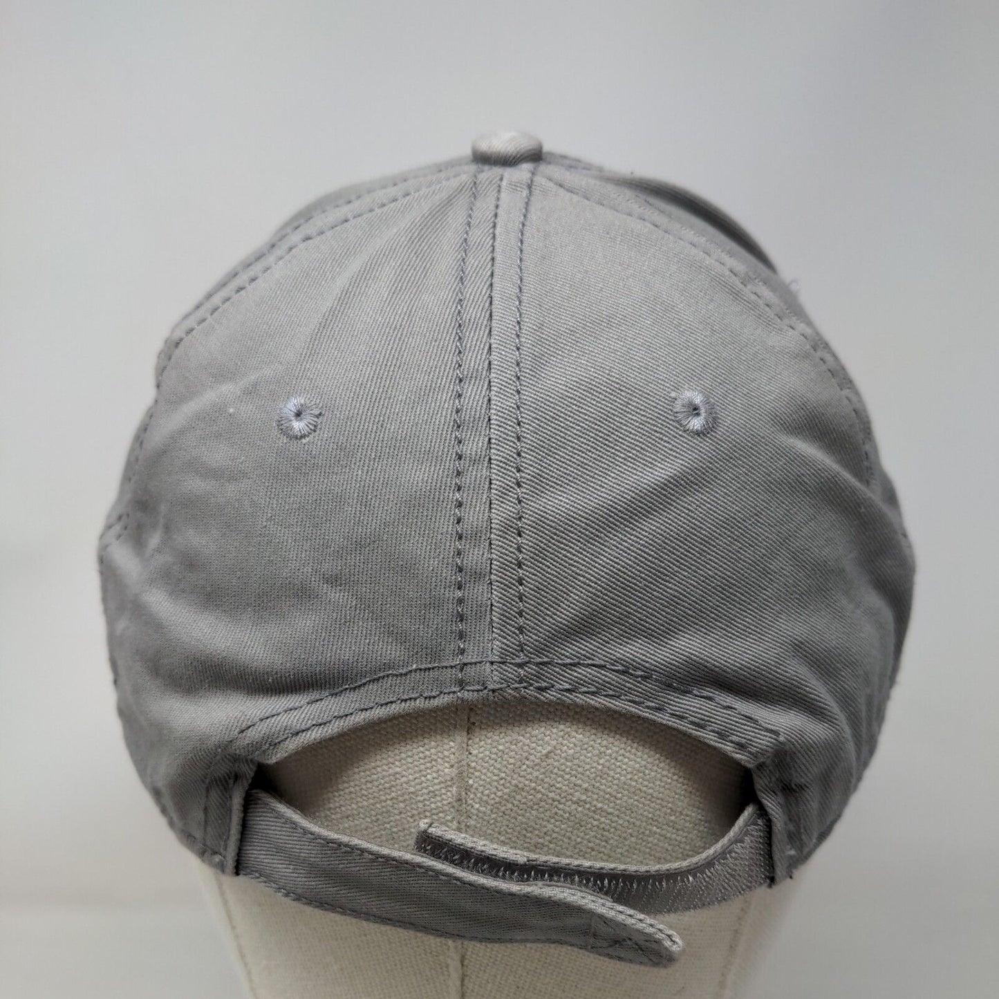 Dickies Strapback Hat Gray OSFM Adjustable Vented Holes 6 Panel Blank