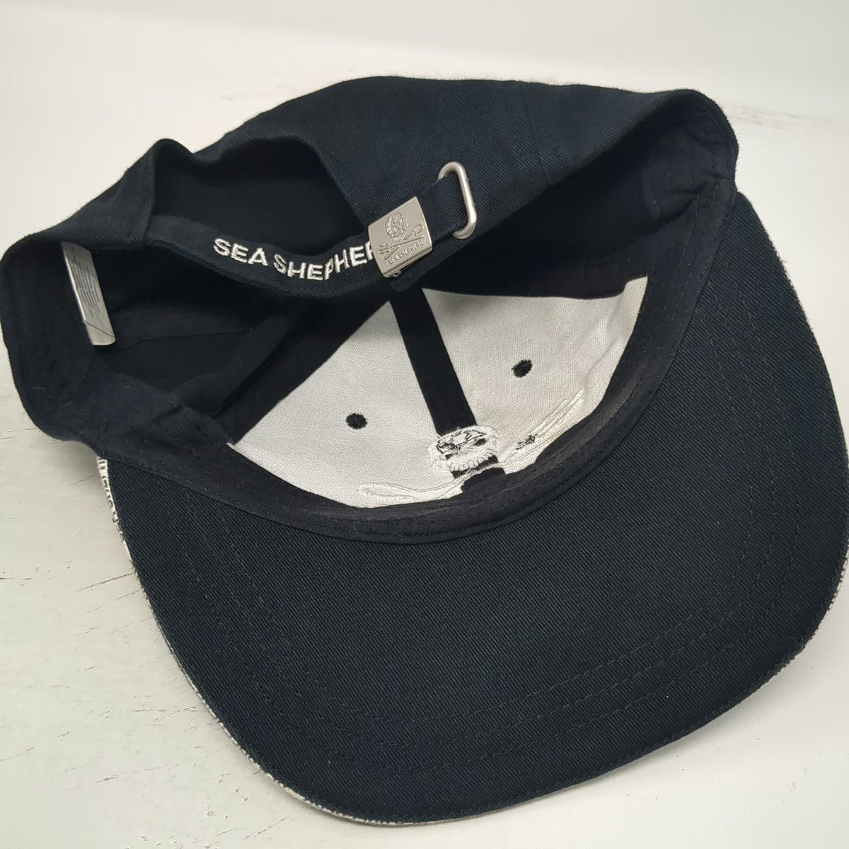 Sea Shepherd Baseball Cap Black One Size Organic Cotton Jolly Roger Logo Hat