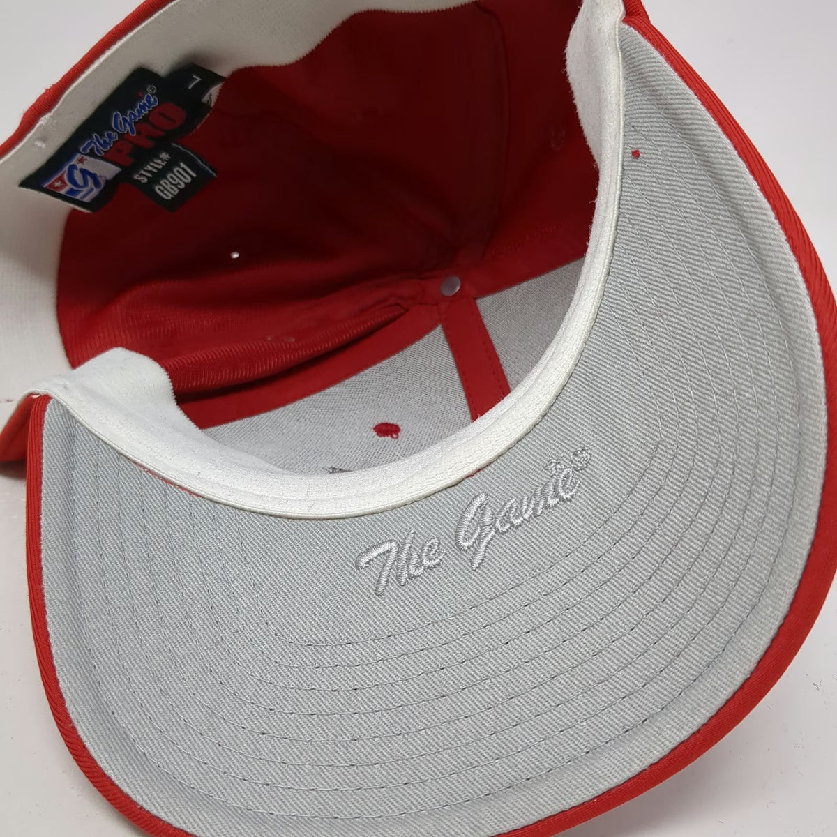 The Game Baseball Cap Red Size L Ross Coin Gun Flexfit A-Flex Embroidery Hat