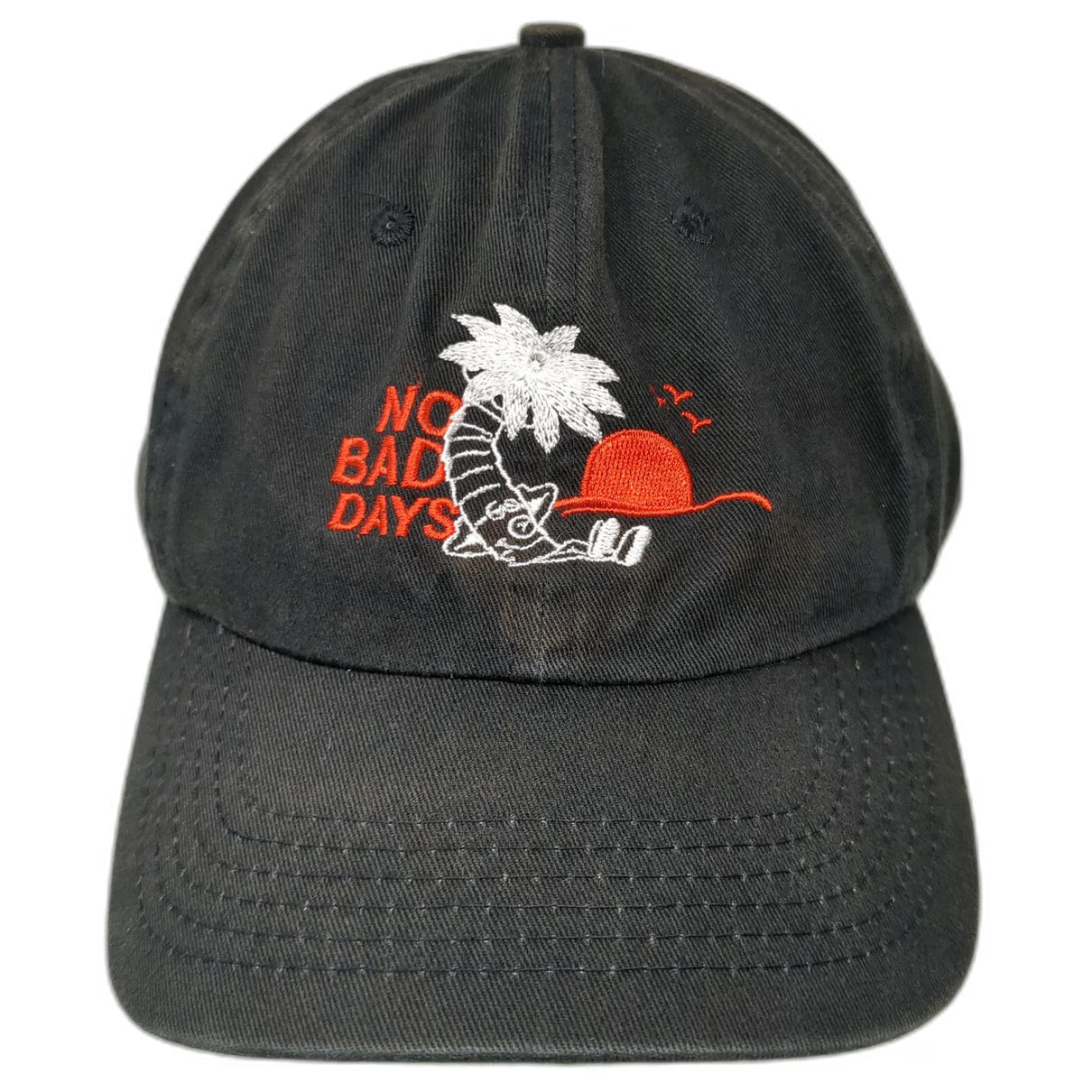 10.DEEP Baseball Cap Black One Size No Bad Days Palm Tree Logo Embroidered Hat