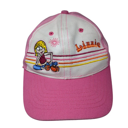 Lizzie Girls Strapback Trucker Hat Pink XS/S Adjustable Mesh Embroidered Disney