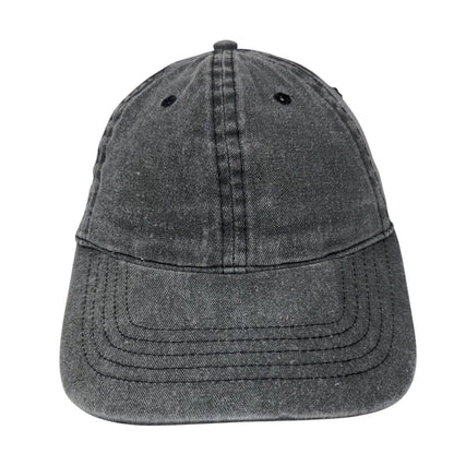 Unbranded Strapback Hat Solid Gray Black Soot OSFM Adjustable Blank