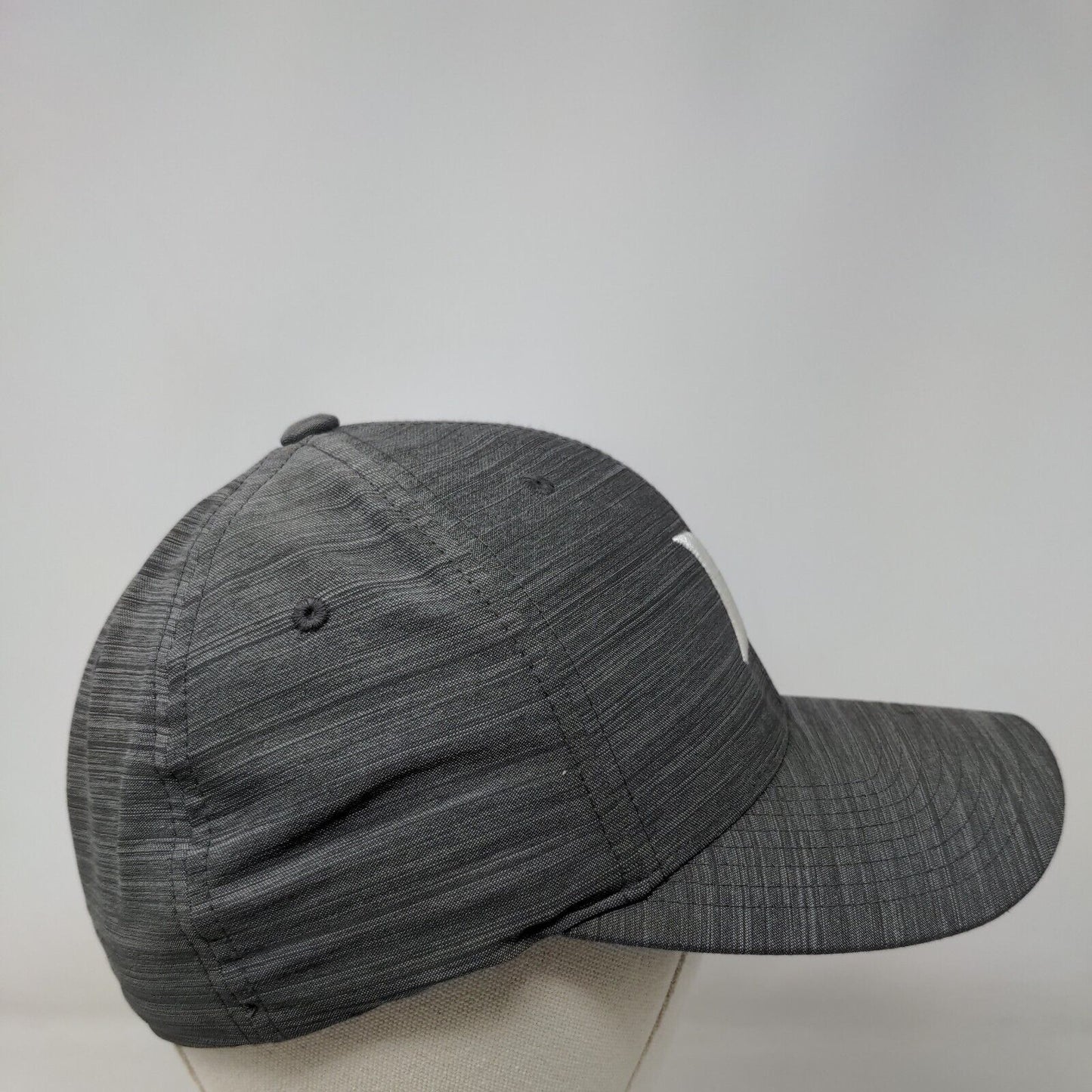 Hurley Fitted Hat Gray L/XL Flexfit Lightweight Embroidered 6Panel Yupoong