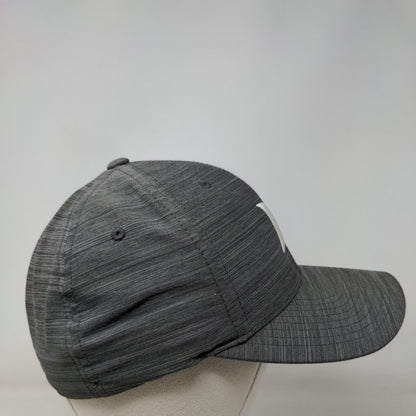 Hurley Fitted Hat Gray L/XL Flexfit Lightweight Embroidered 6Panel Yupoong