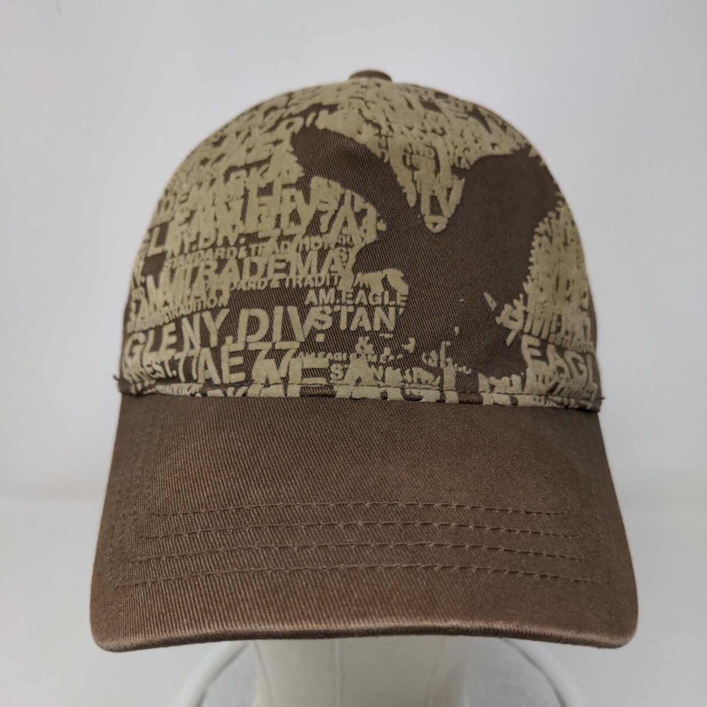 American Eagle Outfitters Fitted Hat L/XL Brown Graphic Print Vent Holes