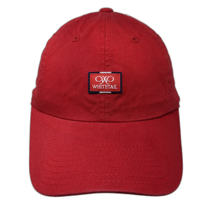 American Needle Baseball Cap Red One Size Whitetail Resort Patch Slideback Hat