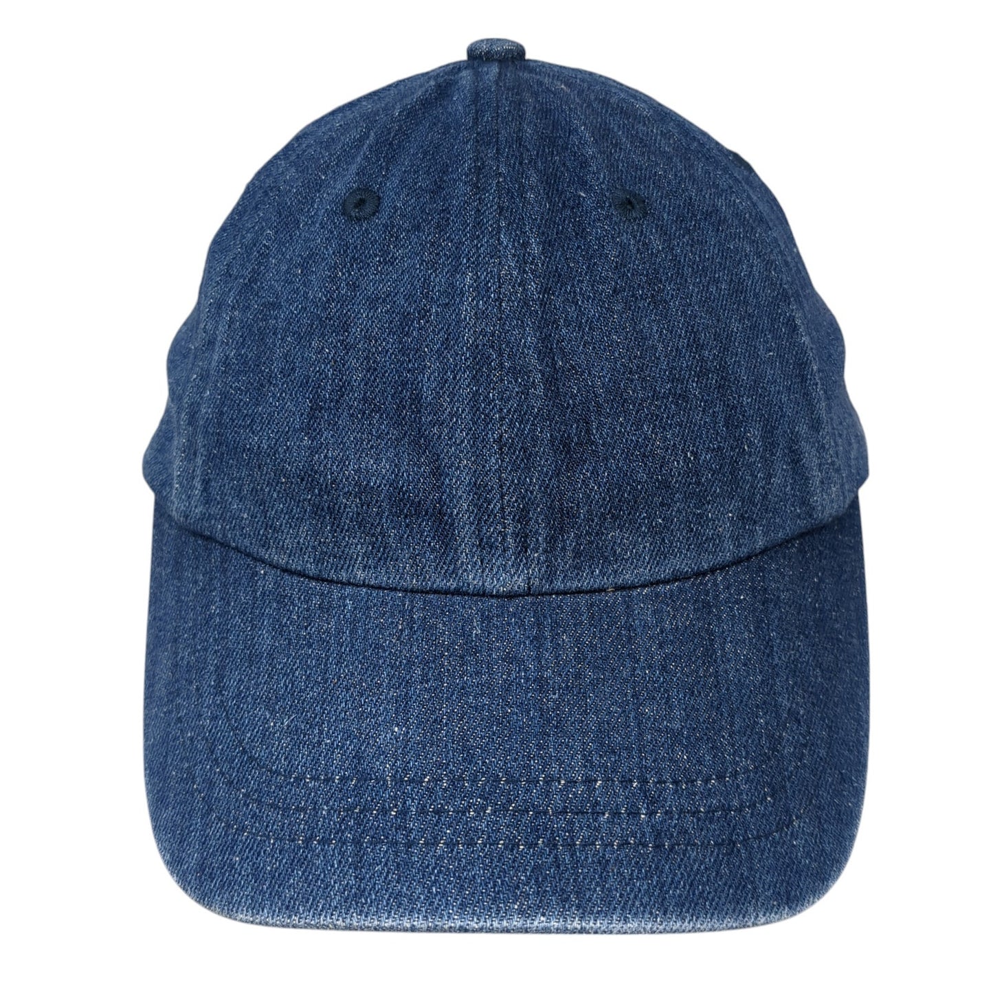 Unbranded Strapback Hat Solid Blue One Size Adjustable Denim Blank
