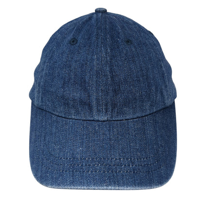 Unbranded Strapback Hat Solid Blue One Size Adjustable Denim Blank