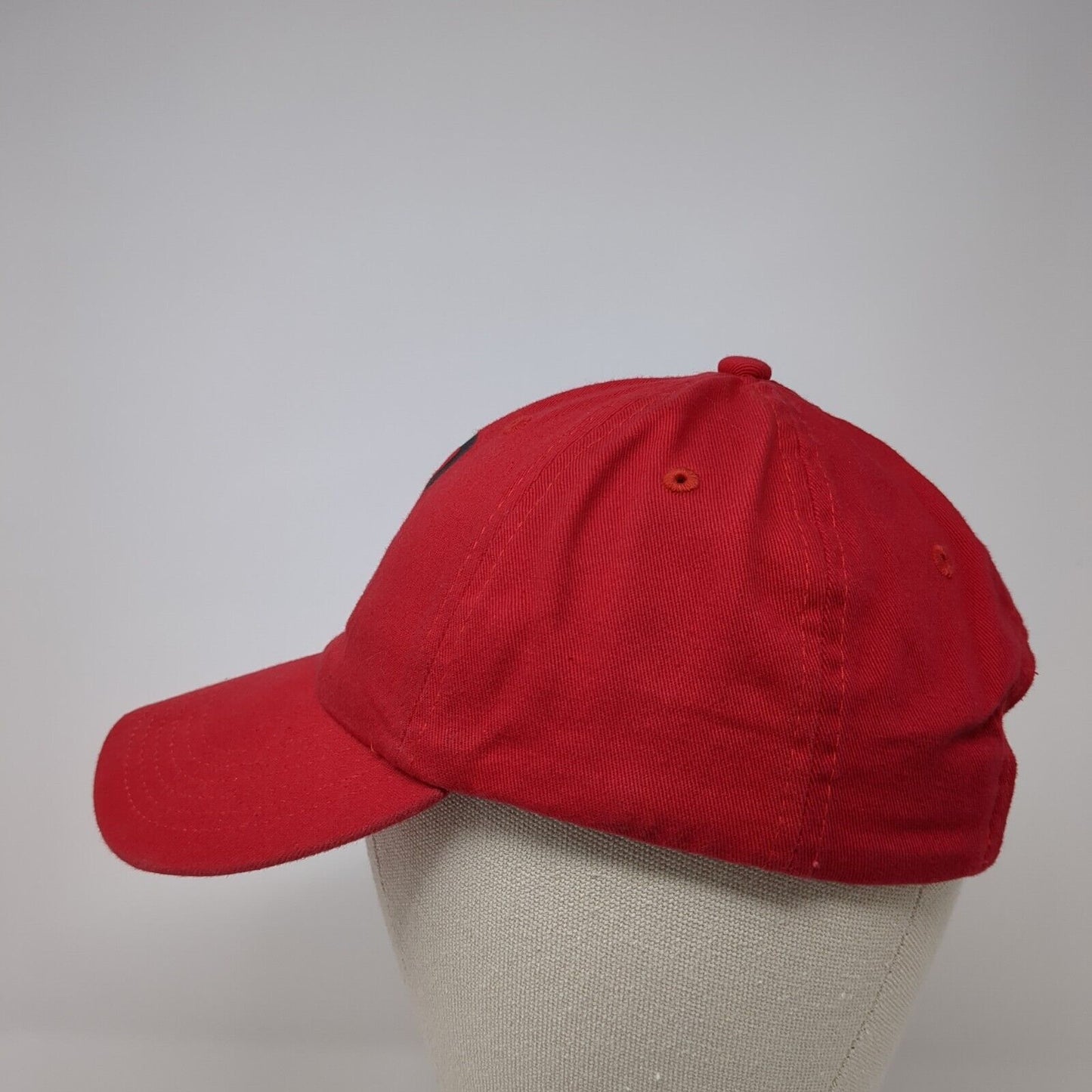 The 22 Slideback Hat Red One Size Adjustable Vented Holes 6 Panel Cotton