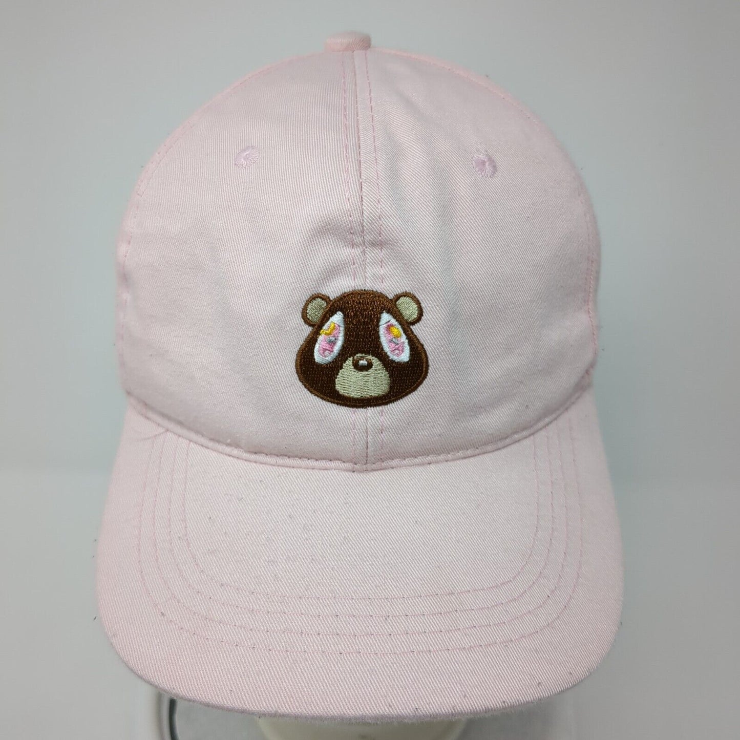 Kanye West Bear Slideback Hat Pink One Size Adjustable Embroidered