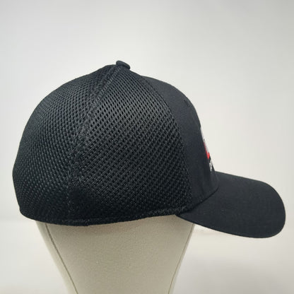 New Era Baseball Cap Black XL Meridian Automotive Mesh Back Stretch Fit Hat