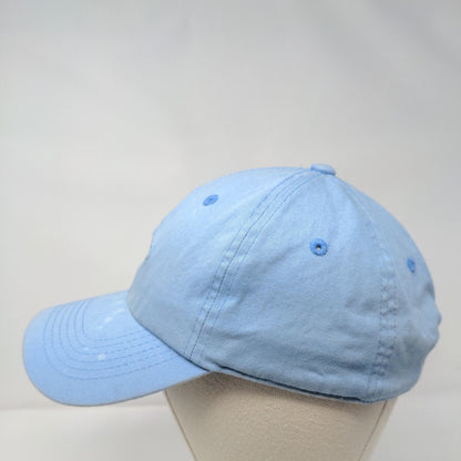 Augies Slideback Hat Blue OSFA Adjustable Embroidered Floral 6 Panel Cotton