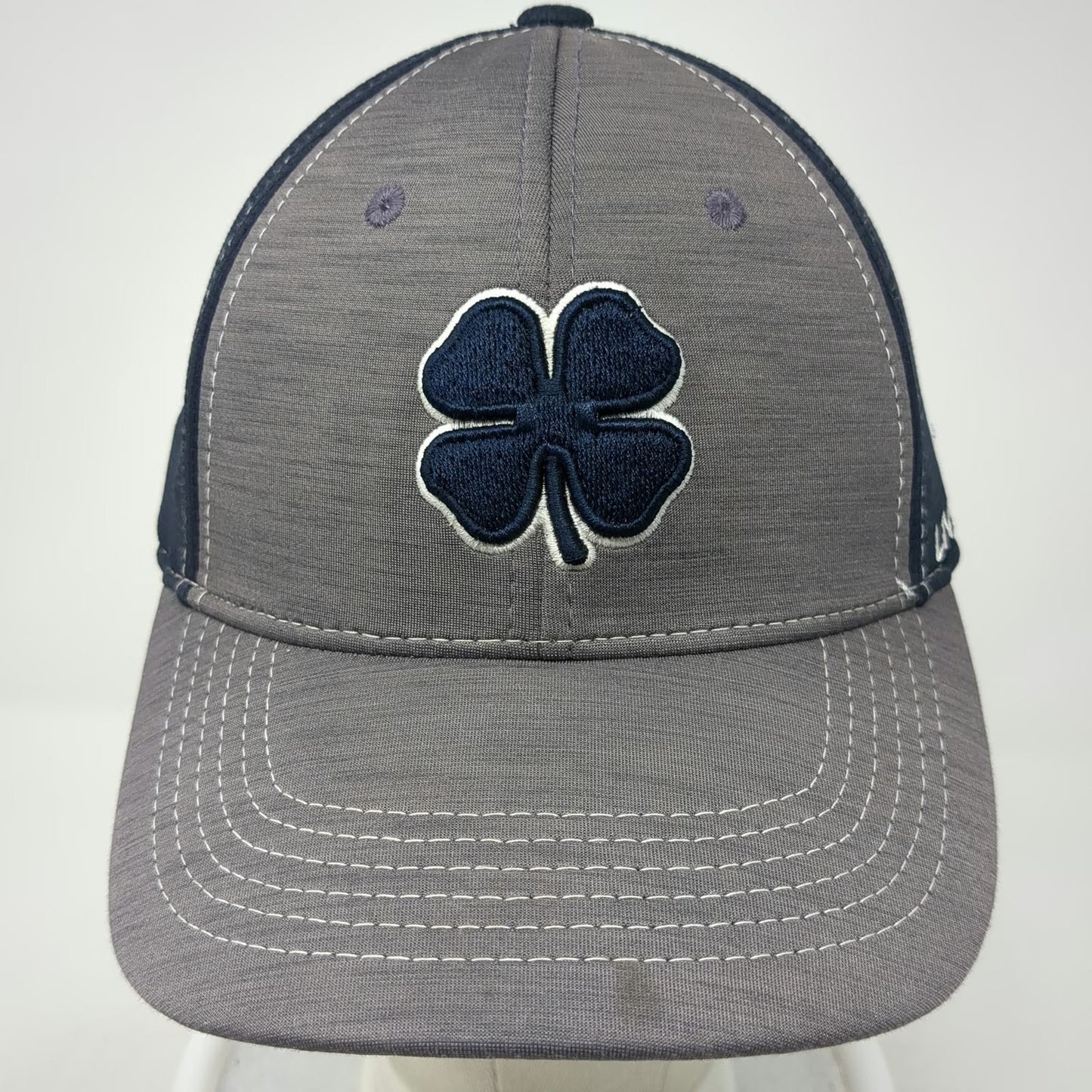 Black Clover Baseball Cap Blue M Live Lucky Clover Logo Fitted Stretch Hat