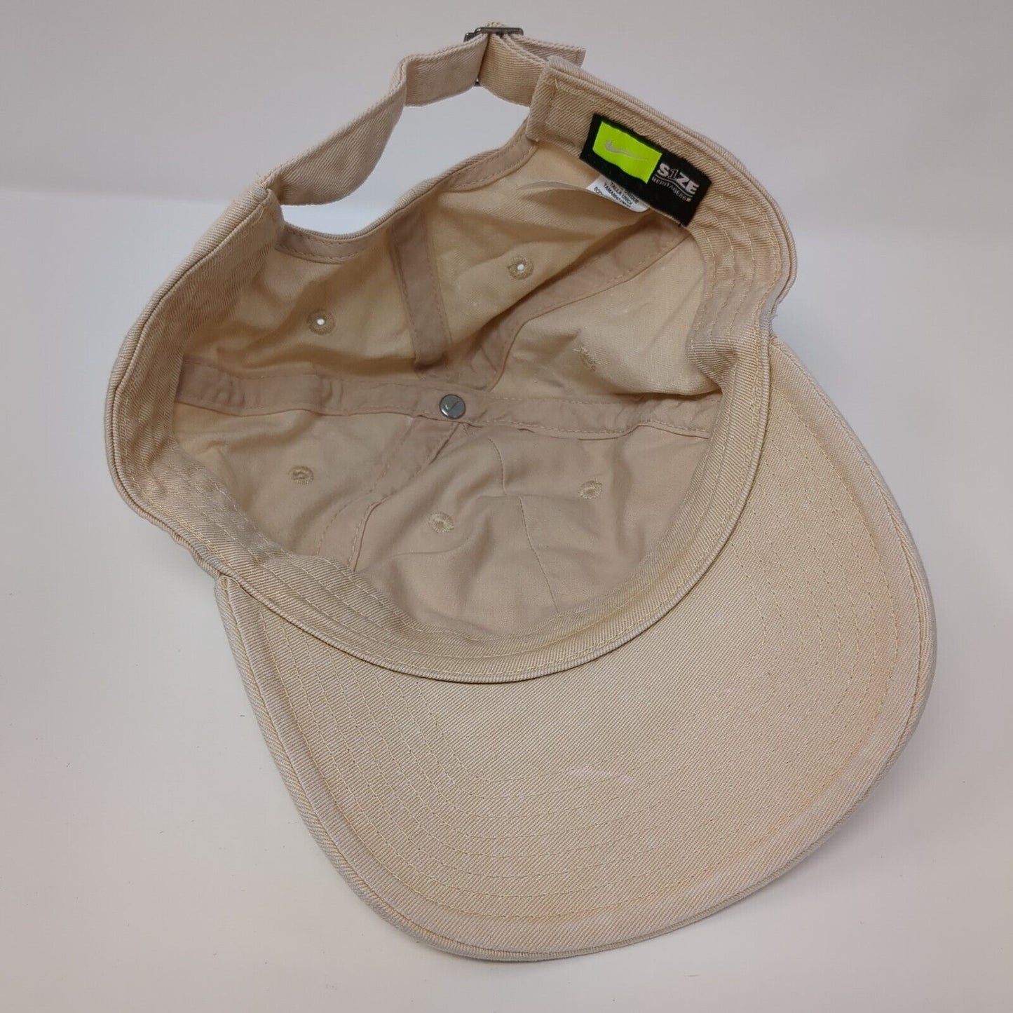 Nike Slideback Hat Tan One Size Adjustable Embroidered Heritage86 Swoosh Cotton