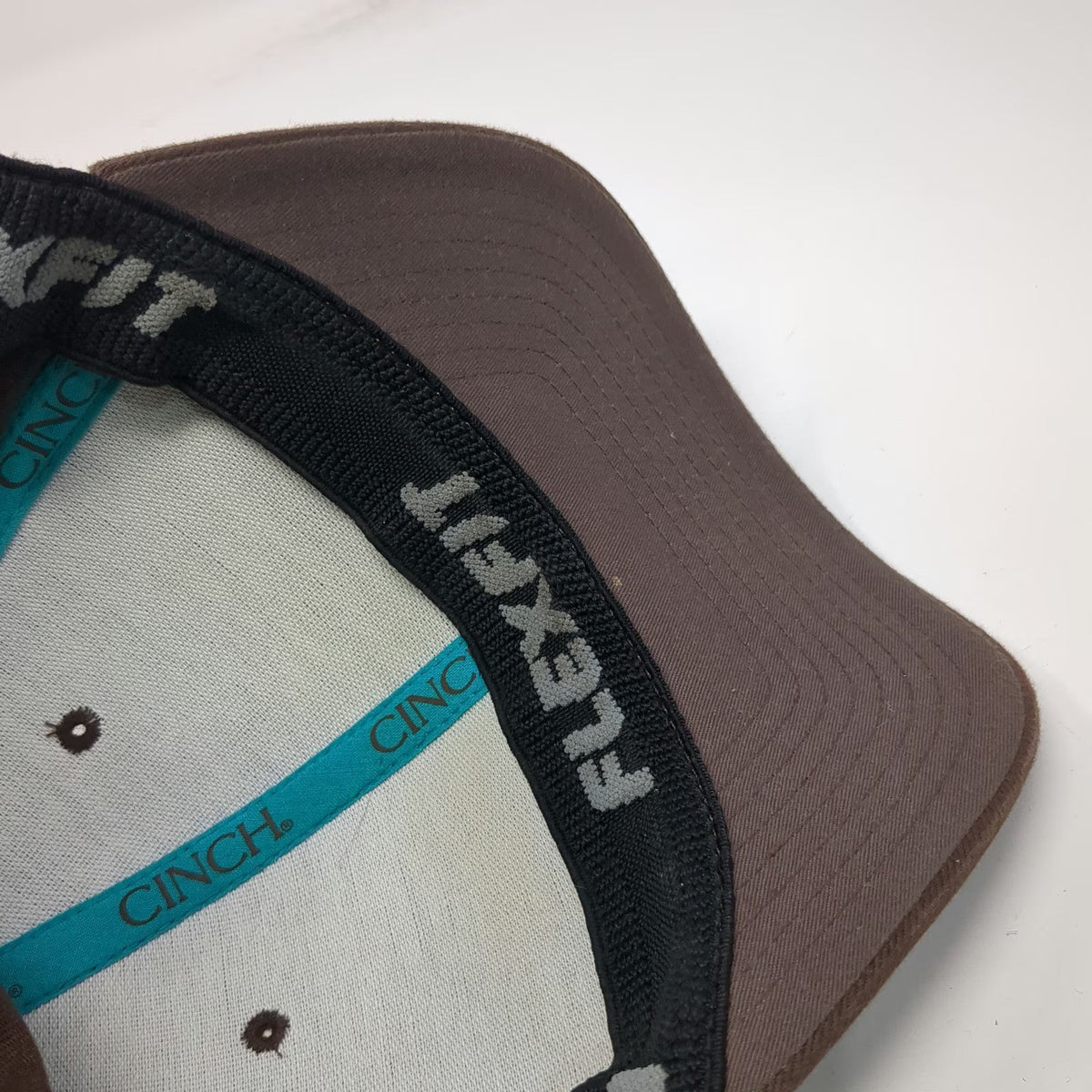 Cinch Baseball Cap Brown Blue M Flexfit Embroidered Western Cowboy Horse Hat